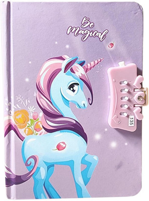 MUSAPRI Unicorn Mini Diary Single ruled 65 Pages(Multicolor)