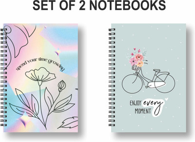 ROT RIX combo of 2 Notebooks A5 Diary Unruled 144 Pages(Green, Pack of 2)