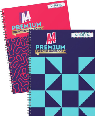 UNIQPAL NOTEBOOK A4 Notebook RULED / LINE 200 Pages(Multicolor, Pack of 2)