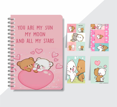 craft maniacs MILK & MOCHA 2024 DIARY & BM COLLECTION A5 Notebook RULED 160 Pages(Multicolor)