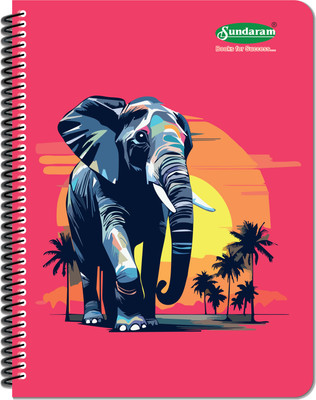SUNDARAM Spiral Bound A4 Notebook Single Line 300 Pages(Multicolor, Pack of 12)