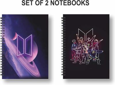 3DS Notebook A5 Diary Ruled 144 Pages(Black, Pack of 2)