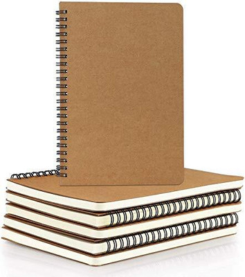 AccuPrints Recycled Handmade Cover A5 Notebook Unruled 160 Pages(Brown, Pack of 6)