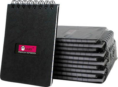STAPRICO Wiro Notebooks & Diaries A7 Diary Ruled 92 Pages(Black, Pack of 10)