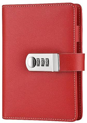 CRAZYABBS Diary With Lock Destination Success, Magnetic My To Do, Solid Red A5 Diary Ruled 200 Pages(Solid Red)