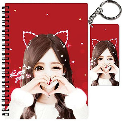 craft maniacs A5 NOTEBOOK + KEYCHAIN COLLECTION A5 Note Pad RULED 160 Pages(Multicolor)