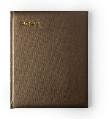 MAHAVIR | Standard Three-day-to-a-Page New Year Diary | A4-Short Size | Acrylic Cover | A4 Planner | Ruled | 152 Pages(Brown)