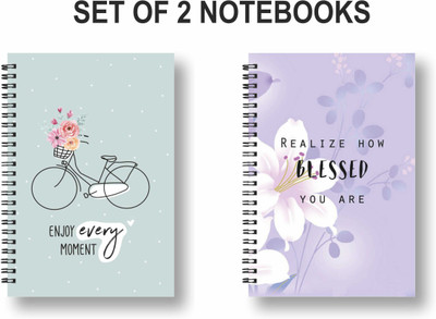 ROT RIX combo of 2 Notebooks A5 Diary Unruled 144 Pages(Purple, Pack of 2)