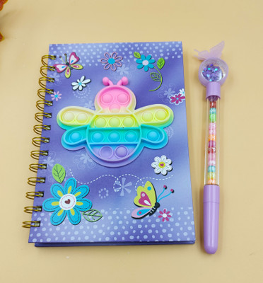 Paper Bear POP IT Spiral Dairy A4 Diary ruled 80 Pages(Purple)