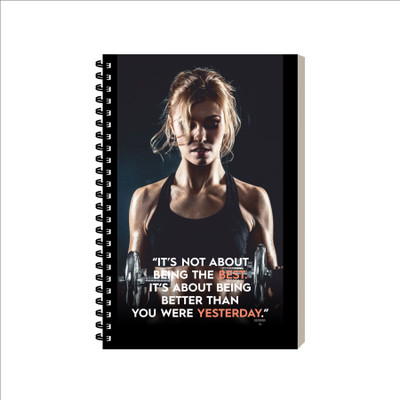 ESCAPER Best Fitness Diary Notebook, Spiral Bound Notepad For Men A5 Diary Ruled 160 Pages(Best)