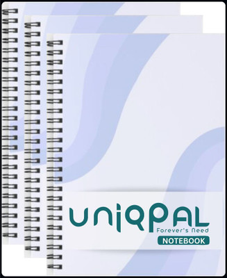 UNIQPAL Set of 3 A4 Notebook Unruled Plain Page 200 Pages(Multicolor, Pack of 3)