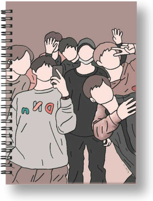 Papco BTS NOTEBOOK A5 Diary Ruled 144 Pages(Brown)