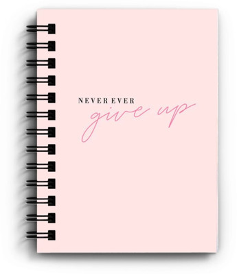 craft maniacs 2023 CUTE NOTEBOOK COLLECTION A5 Notebook RULED 160 Pages(NEVER GIVE UP PINK)