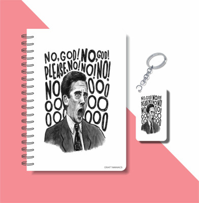 craft maniacs OFFICE SITCOM 2023 DIARY & KEYCHAIN A5 Notebook RULED 120 Pages(Multicolor)