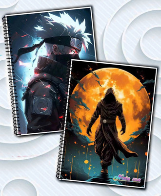 NOTEme Ninja Warrior & Moonlit Assassin Edition (Inspired by Kakashi) A5 Notebook Unruled 200 Pages(Multicolor, Pack of 2)