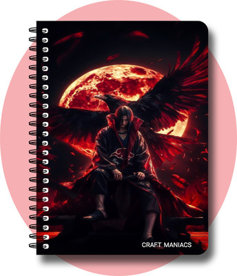 craft maniacs ITACHI UCHIHA DIARY A5 Notebook RULED 120 Pages(Multicolor)