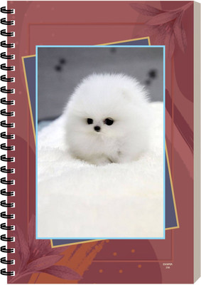 ESCAPER White Pomeranian Dogs Diary For Dogs Lover, Binding Notebook A5 Diary Ruled 160 Pages(White Pomeranian)