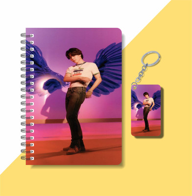 craft maniacs JIMIN DIARY & KEYCHAIN A5 Diary RULED 120 Pages(Multicolor)