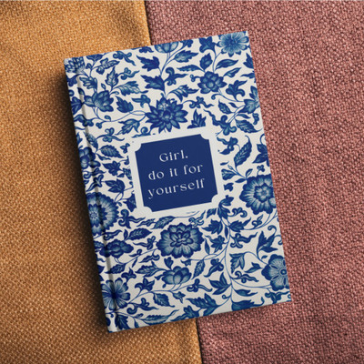 JOTANDGROW Girl do it for yourself - 2-in-1 Planner with Time Saving Framework A5 Journal RULED 192 Pages(Blue, White)