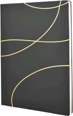 Pia Creations Elegant Black Cover with Golden Abstract Design A5 Journal Single Line Rulled 192 Pages(Black)