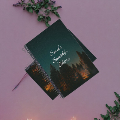 KG Smile Sparkle Shine Cover Notebook A5 Diary Unruled 144 Pages(Green)