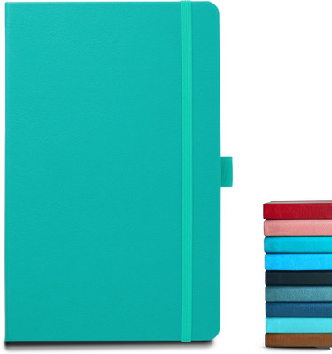 Doodle Pro Series Executive PU Leather Hardbound Diary With Pen Loop for Men & Women | A5 Organizer Ruled 160 Pages(Turquoise)