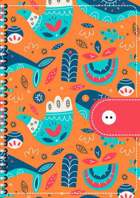 Scribble Bird Spiro Hard Bound Gift Doodle Diary Journal A5 Diary Unruled 60 Pages(Multicolor, Orange, Blue, Pink, White)