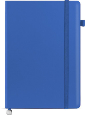 Abstract Collection Leatherette Cover with Golden Pages A5 Note Book Single Rule With Bookmark 200 Pages(Blue)