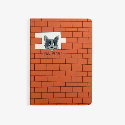 The Journal Lab All-Purpose: 90 GSM Natural Shade Paper Flat-lay Opening Ruled Pages A5 Notebook Ruled 144 Pages(Eww People Ruled)