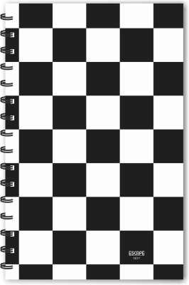 SADAFAL Black Big Checks Chess Pattern A5 Diary Rulled 160 Pages(Black, White)