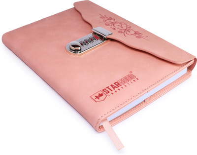 Stargood Innovation Lock Diary A5 Diary Single Ruled 162 Pages(Blush Pink)