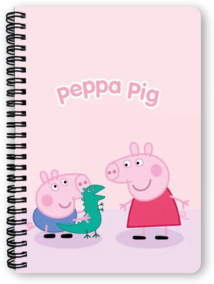 Goku Ki Dukan Peppa Pig School Notebook |Free Stickers A5 Diary Unruled 150 Pages(Mulitcolour)