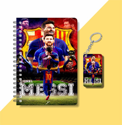 craft maniacs FOOTBALLER DIARY & KEYCHAIN A5 Notebook RULED 120 Pages(Multicolor)