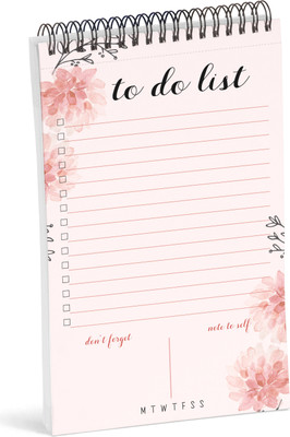 Inkdotpot Spiral Binding Notepad Regular Planner Unruled 50 Pages(Pink)