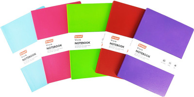 NEELGAGAN Vivid Notebook A5 Semi Flexi Cover P.V.C. Coated Material With Elastic Band A5 Notebook P-5 (14.8 cm x 21.0 cm) Ruled 192 Pages(Multicolor, Pack of 5)