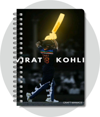 craft maniacs CRICKET 2025 DIARY COLLECTION A5 Notebook RULED 160 Pages(White)