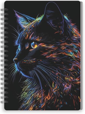 VYBE The Smart Choice Printed Neon Cat A5 Note Pad Wiro Finished 100 Pages(Multicolor085)