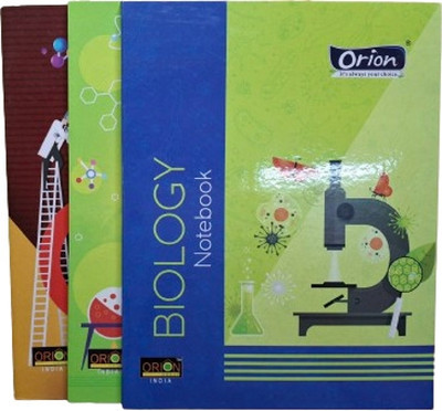 ORION Laboratory Notebooks A4 Notebook Interleaf 112 Pages(Physics, Chemistry, Biology, Pack of 3)