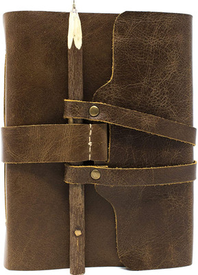 Prathak Exports Handmade Leather diary A5 Diary Plain 100 Pages(Brown)
