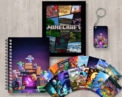 craft maniacs MINECRAFT GIFTING COMBO A5 Notebook RULED 120 Pages(Black)
