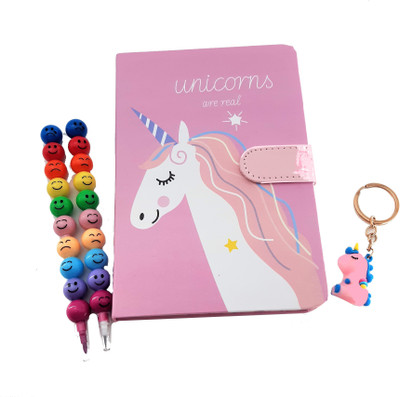 Paper Bear Unicorn A4 Diary ruled 160 Pages(Multicolor, Pack of 4)