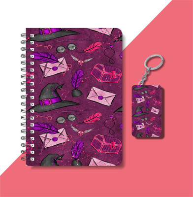 craft maniacs A5 NOTEBOOK + KEYCHAIN COLLECTION A5 Notebook RULED 160 Pages(Black, White)