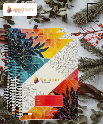 GARGANDASSOCI SPECTRUM A4 Notebook PLAIN AND UNRULLED 180 Pages(Red, Pack of 3)