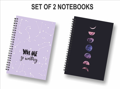 ROT RIX Wirebound journal A5 Diary Unruled, blank 144 Pages(Multicolor, Pack of 2)
