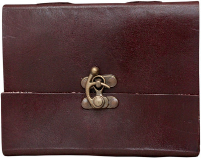 Anshika International genuine leather notebook A6 Diary unruled 100 Pages(Brown)