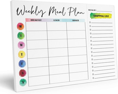Inkdotpot Meal Planner Regular Planner Unruled 54 Pages(White)
