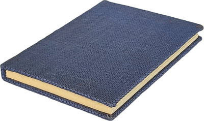 eShilp Handmade Journal Jute Fabric Cover B6 Diary Unruled 90 Pages(Navy Blue)