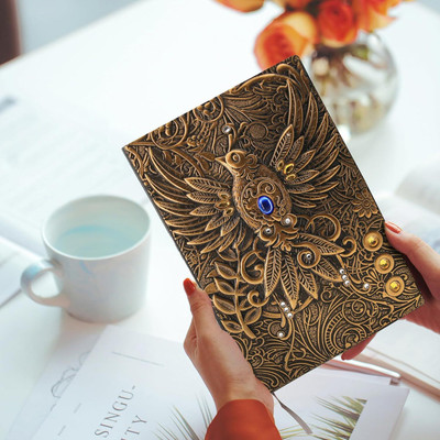 TATSAM Vintage Leather Diaries | Classic Hardcover Notebooks A5 Diary Ruled 200 Pages(Bronze)