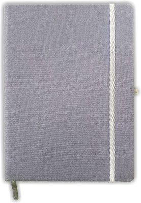 CuckooDiaries Ribbon Bookmark Pen Holder Calender Personal Detail & Different Quote on Page A5 Notebook Single Rule 192 Pages(Grey)