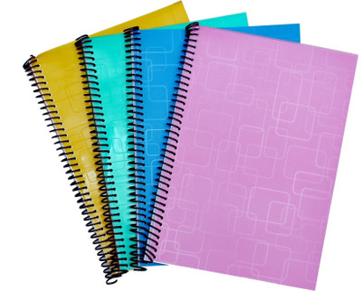 friendsbooks WHITE SPIRAL NOTEBOOK A4 Notebook UNRULED 200 Pages(WHITE SHEET, Pack of 4)